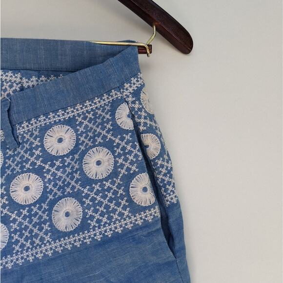 Madewell Chambray Sunstitch Shorts Blue 2 - Picture 8 of 10